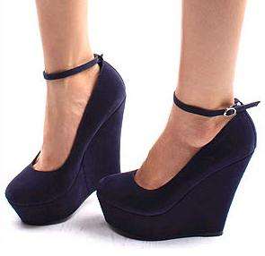 Retro Suede Wedges in Purple (Size 2.5 - 6)