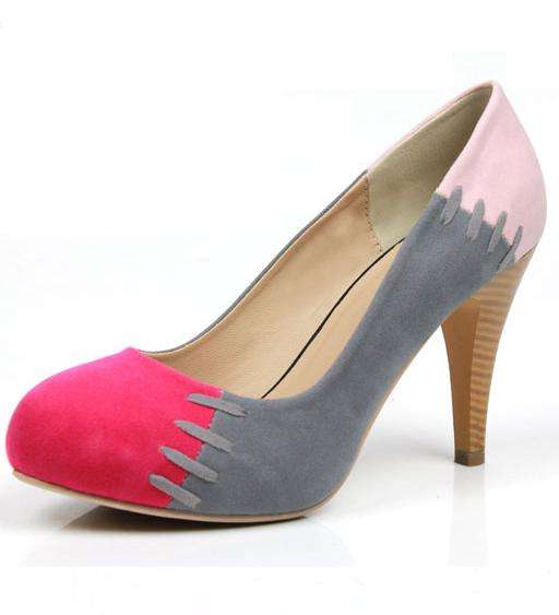 Stitched 3 Colour Suede Heels (Size 2.5 - 6)