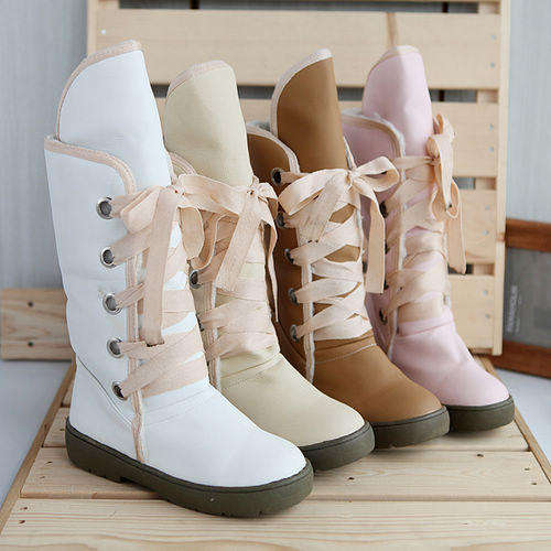 Lace Up Snow Boots in White (Size 2 - 8)