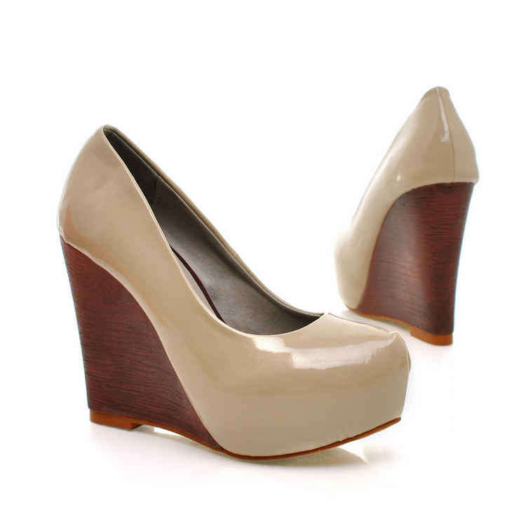 Patent Leather & Wooden Wedges (out of stock)