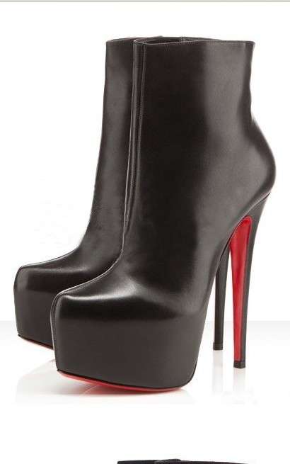 Retro Black Ankle Boots 11cm Heels