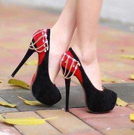 Hidden Platform Heels with Back Detail Red - LIMITED