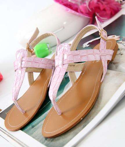 Maxi Dress Flat Sandals in Pink