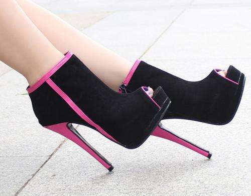 Hot Peep Toe High Heel Ankle Booties