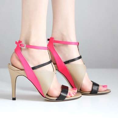 Colour Block Heeled Sandals