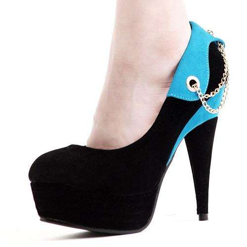 Designer Platforms in Blue/Black