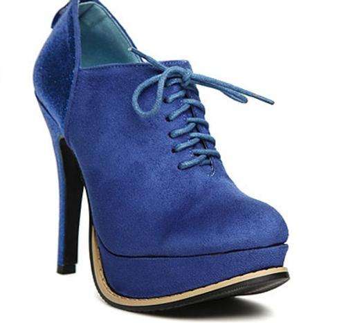 Beautiful Lace Up Booties in Blue