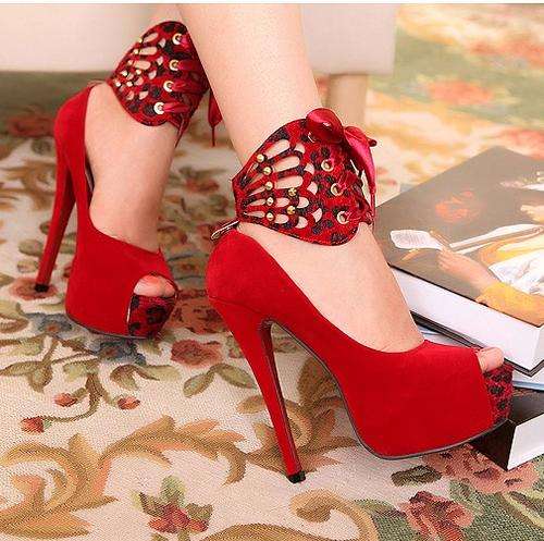 Suede And Leopard High Heels Double Wear