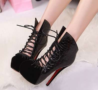 High Fashion Lace Up Booties