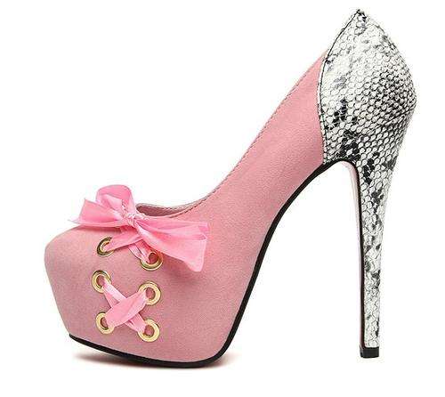 !!!NEW!!! Double Colour Heels with Side Lace - 3 Colours