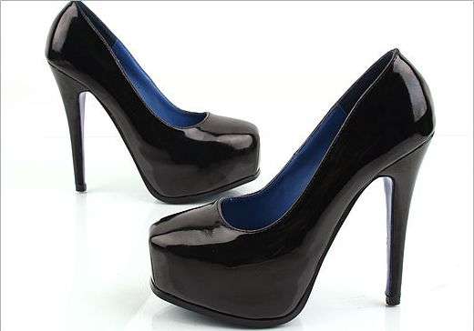 !!NEW!! Super Sexy HIGH Stilettos Black and Blue (Size 6)