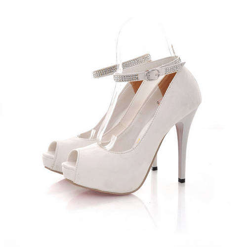 White Peep Toe Kitten Heels ( Size 2 - 6 )