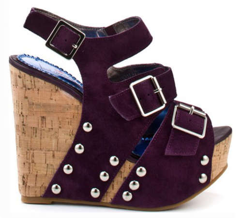 !!NEW!! Bulky 12cm High Wedges in Purple Suede (2 - 6)