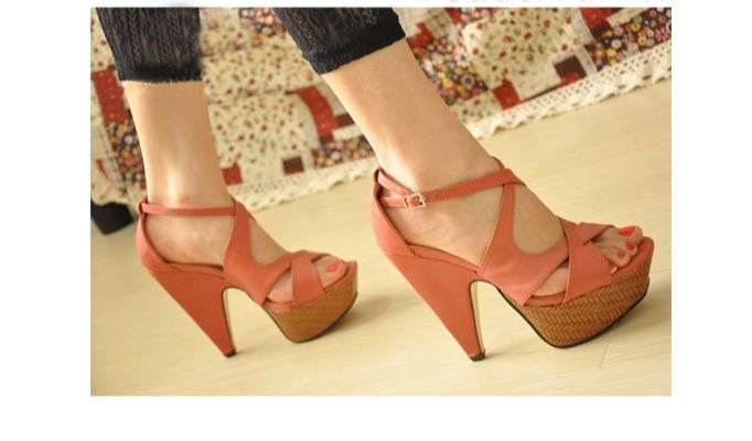 !!NEW!! Cone Heel Platform Sandals in Orange (2.5 - 6)