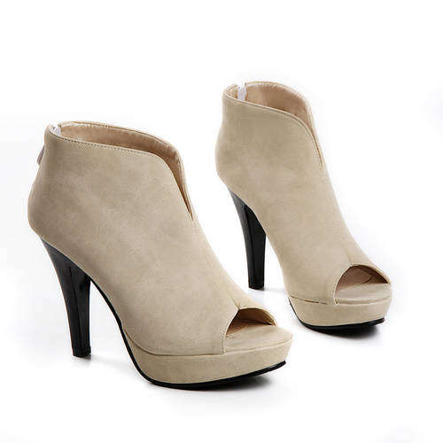 !!NEW!! European Open Toe Short Boot in Cream (2 - 8)