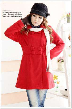 !!!NEW!!! Cashmere Double Breasted Coat in Red (XS-S/30-32)