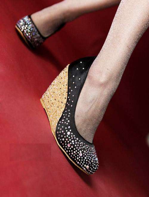 !!!NEW!!! Designer Diamante Decorated Wedges in Black ( Size 2.5 - 6 )