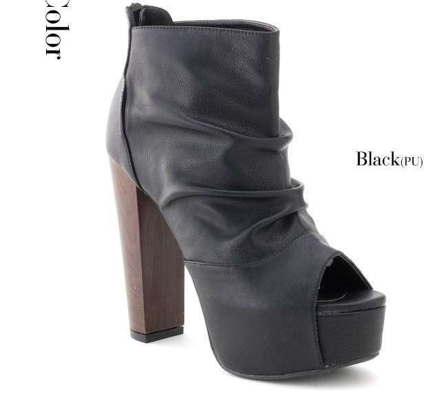 !!NEW!! Open Toe Thick 11cm High Heel Ankle Boot in Black (2.5 - 6)