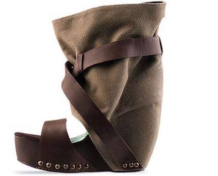 !!!NEW!!! Designer Open Toe Wedge Boot Sandals in Khaki ( Size 2.5 - 6 )