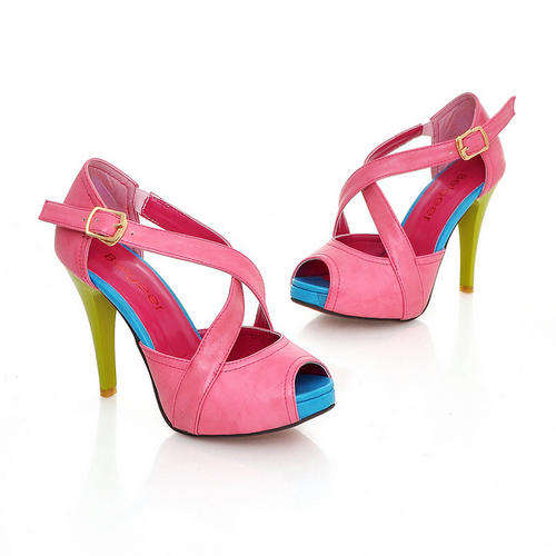 !!!NEW!!! 11cm High Heel Peep Toe Criss Cross Sandals in Pink ( Size 2 - 6 )