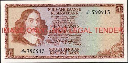 TW de Jongh First Issue One Rand Prefix A359  unc condition