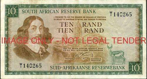G Rissik Second Issue Ten Rand Replacement W1 vf condition (only 840 000 printed)