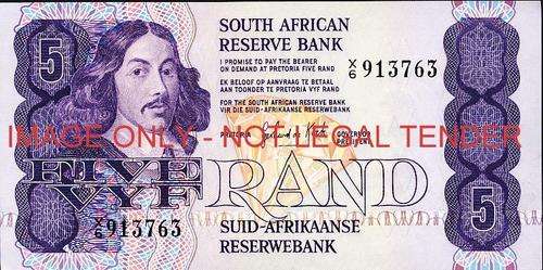GPC de Kock Second Issue Five Rand Replacement X6 unc condition (only 580 000 printed )