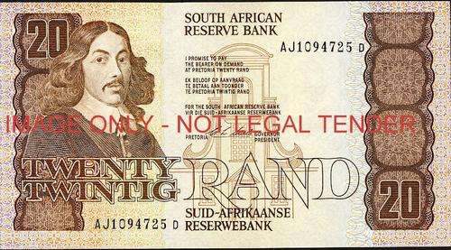 CL Stals First Issue Twenty Rand Prefix AJ 1094725 unc condition