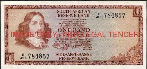 TW de Jongh Third Issue One Rand Prefix B466 ef condition
