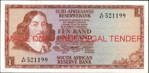 G Rissik Second Issue One Rand Prefix A47  unc condition