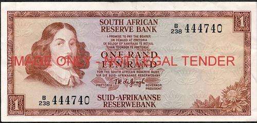 TW de Jongh Second Issue One Rand Prefix B238 ef condition