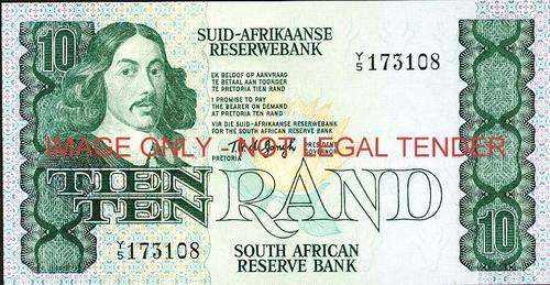 TW de Jongh Fourth Issue Ten Rand Replacement Y5 173108 unc condition