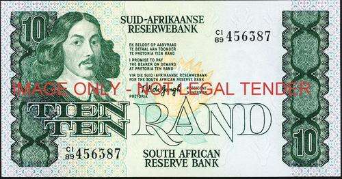 TW de Jongh Fourth Issue Ten Rand Prefix C1/89 unc condition