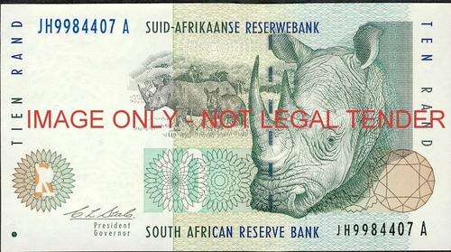 CL Stals Second Issue Ten Rand Prefix JH unc condition