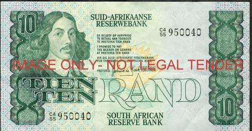 GPC de Kock Second issue Ten Rand Prefix C4/55 vf condition