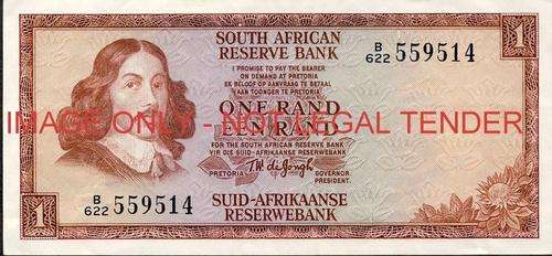 TW de Jongh Third Issue One Rand Prefix B622 unc condition