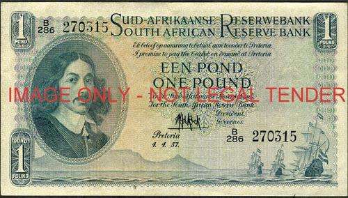 MH de Kock Third Issue One Pound Prefix B286 vf+ condition
