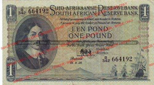 MH de Kock Third Issue One Pound B342 vf condition