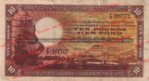 J Postmus First Issue Ten Pounds Prefix F2 297572 vf condition
