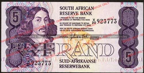 GPC de Kock Third Issue Five Rand Replacement X20 ef condition