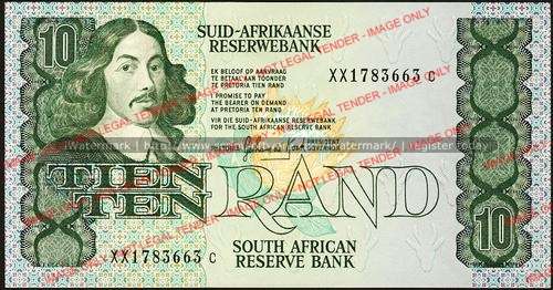 GPC de Kock Third Issue Ten Rand Replacement XX unc condition