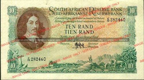 MH de Kock Fourth Issue Ten Rand Prefix C13 vf condition