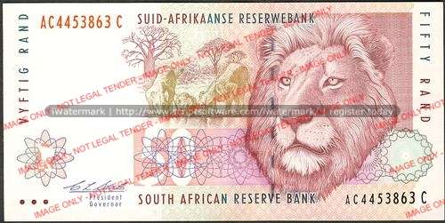 CL Stals Second Issue Fifty Rand Prefix AC unc condition (very scarce with reddish drinking water)