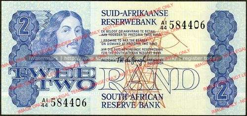 TW de Jongh Fourth Issue Two Rand Prefix A1/44 unc condition