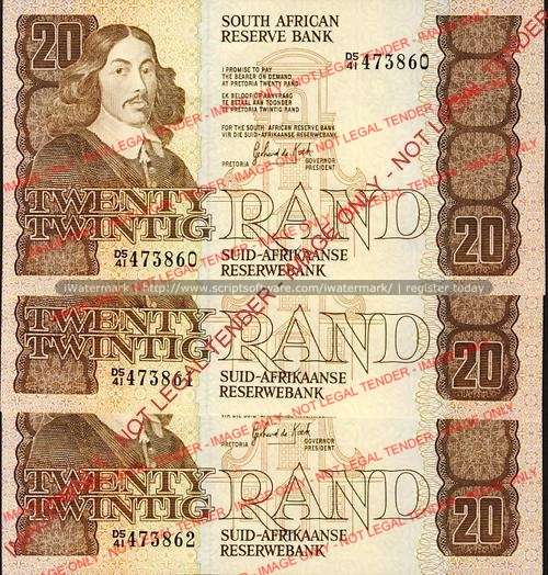 GPC de Kock Third Issue Twe Rand three notes with sequential number D5/41 473860 to 473862 unc condi