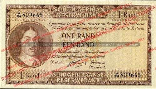 G Rissik First Issue One Rand Prefix A84 unc condition