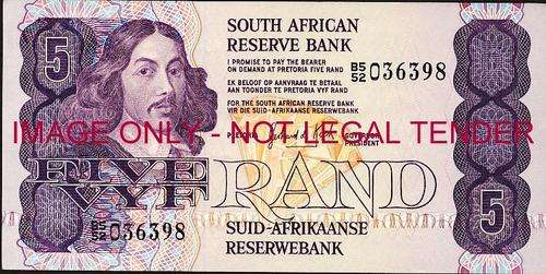 GPC de Kock Third Issue Five Rand Prefix B5/52 unc condition