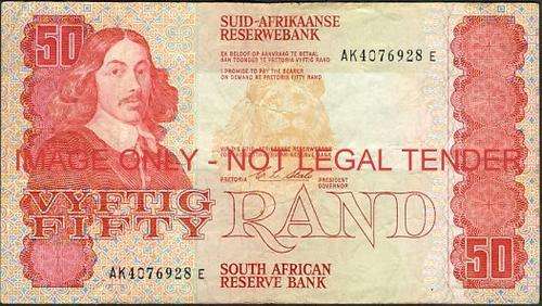 CL Stals First Issue Fifty Rand Prefix AK 4076928 f condition