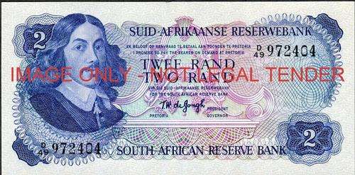 TW de Jongh Second Issue Two Rand Prefix D49 972404 ef condition
