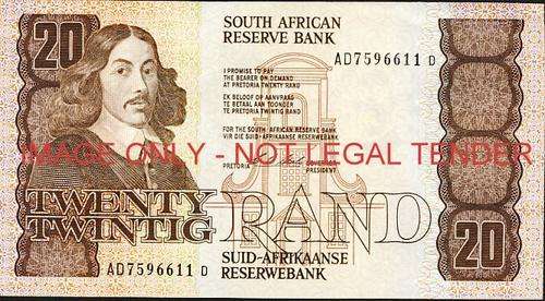 CL Stals First Issue Twenty Rand Prefix AD 7596611 unc condition